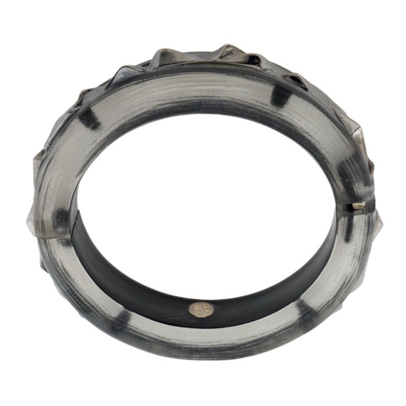 Alexis Bittar Crumpled Inlay Hinged Lucite Bangle - Picture 3 of 3